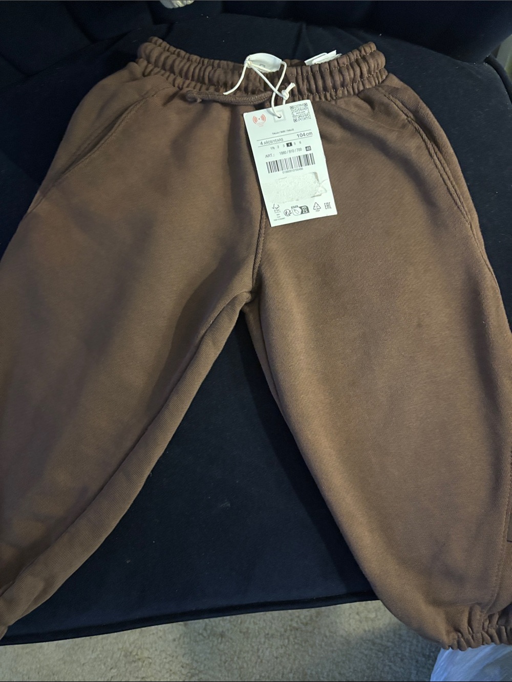 Zara Brown Kids Elastic Waist Joggers